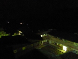 ARIES hostel at midnight